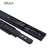 China Manufacturer Furniture Hardware 3 Folds 45 mm Black&zinc Finishing Heavy Duty Push Open Drawer Slide