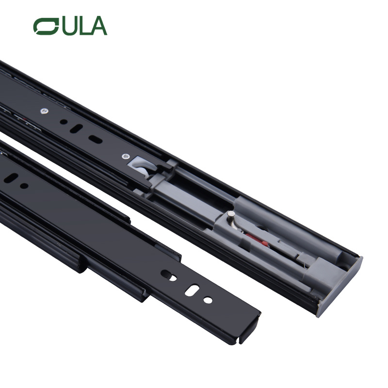OEM Manufacturer High Quality Ball Bearing Black Finish Push to Open Furniture Hardware Drawer Slide
