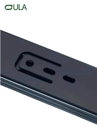 Modern 45mm Black Steel Drawer Slides with Iron Ball Bearing for Kitchen & Gym Furniture