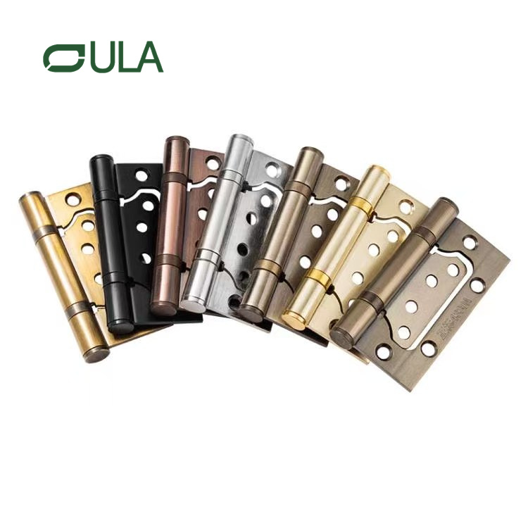 4 Inch standard thickness 3.0mm butterfly flush iron door hinge custom color and logo pivot hinge for furniture