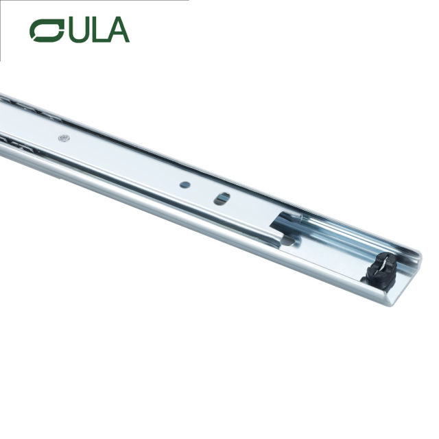 Furniture Accessories 2 Fold Iron Zinc 27mm Slim Telescopic Channel Drawer Slide Rail for Cupboard