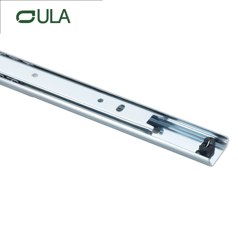 High Quality Iron Zinc Finish Drawer Slide Rail 27mm 2 Fold Telescopic Bottom Mounting Drawer Slides