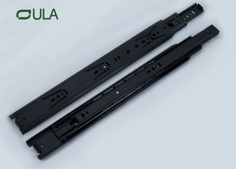 High Quality Good Price Triple Extension Black Dotted Finish Drawer Sldie 45mm Concealed Drawer Rails Slide 40kg Loading
