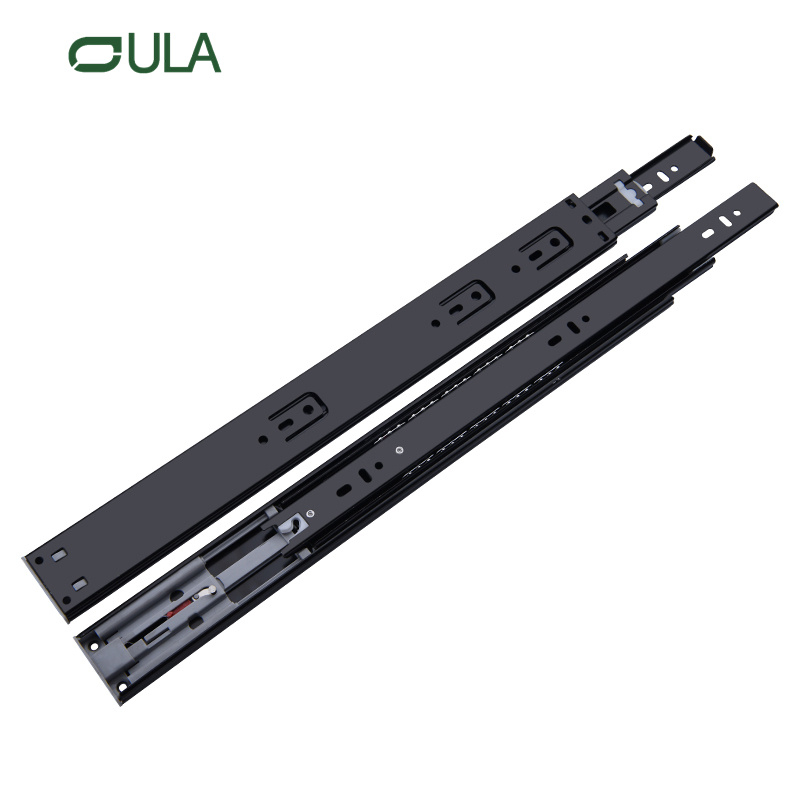 OEM Manufacturer High Quality Ball Bearing Black Finish Push to Open Furniture Hardware Drawer Slide
