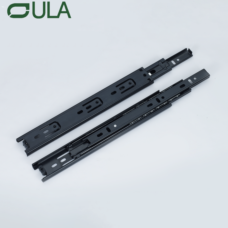 35mm 3-fold Full extension telescopic channel dotted finish drawer slide rail for cabinet