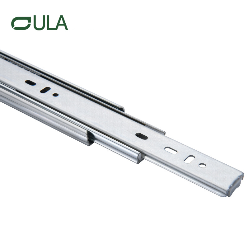 Shanghai Material Zinc Black Finish Soft Close Telescopic 45mm Drawer Slides Rails Office Drawer Cabinet Drawer Slides