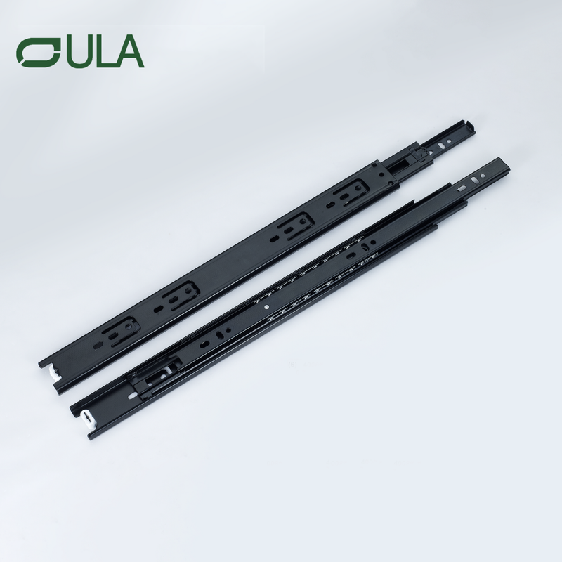 Factory hot sale full extension telescopic black finish drawer slide rail 40mm undermount drawer slide for furniture