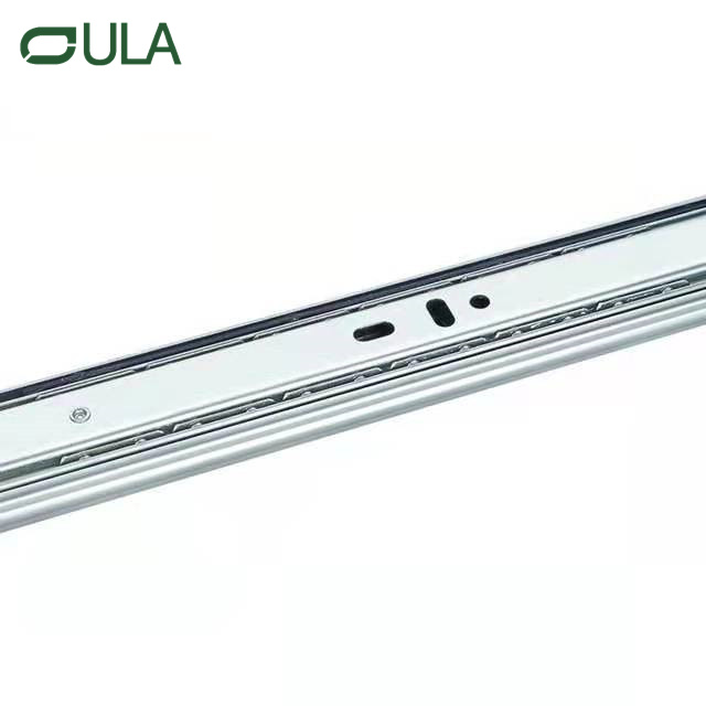 Modern 35mm 3-Fold Drawer Runner Ball Bearing Iron Steel Slide Rail Black Finish Kitchen Bedroom Cabinets Home Outdoor Furniture