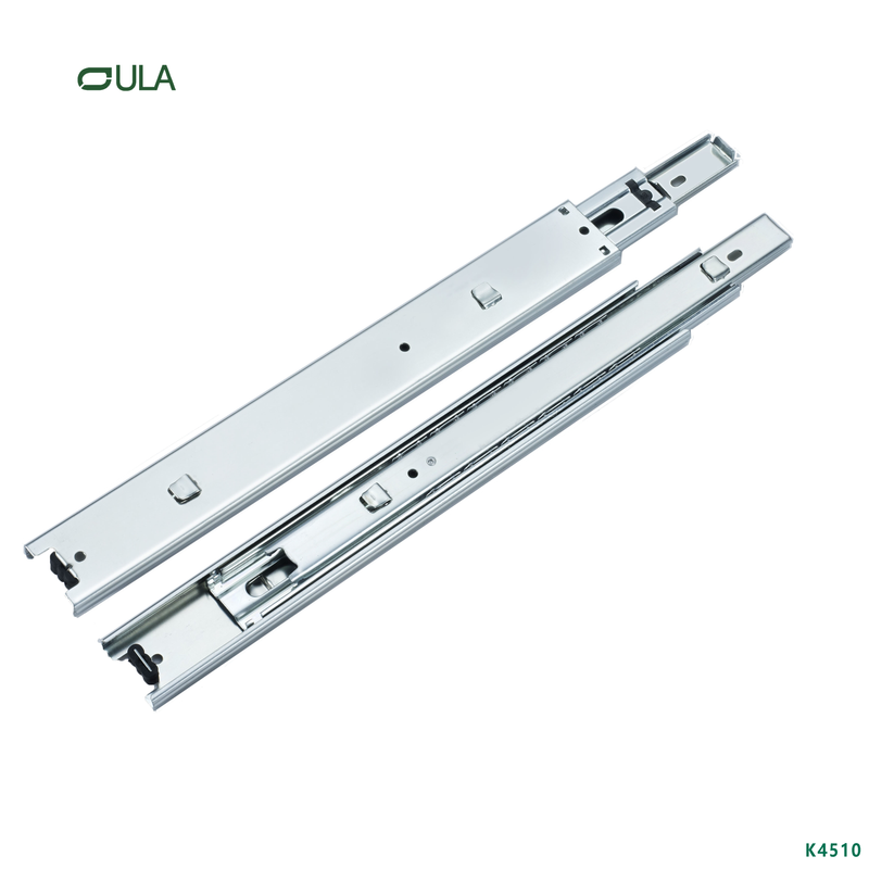 45mm 10-24 Inches Heavy Duty Ball Bearing Hook Drawer Slides Rail for Furniture Hardware