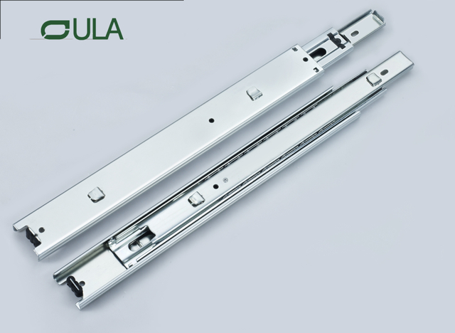 45 mm Triple Fold Full Extension telescopic channel hook drawer runner slide rail