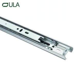 Modern 35mm 3-Fold Drawer Runner Ball Bearing Iron Steel Slide Rail Black Finish Kitchen Bedroom Cabinets Home Outdoor Furniture