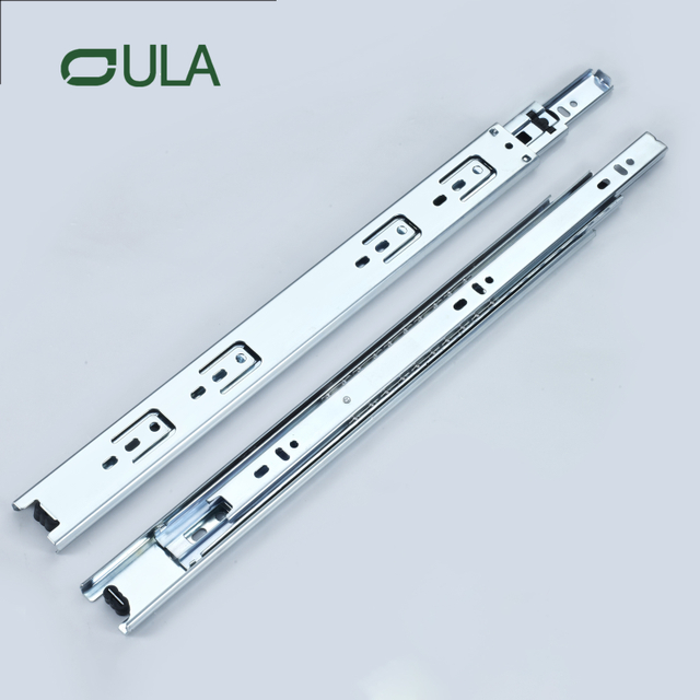 40mm Width Telescopic Ball Bearing Zinc/black Dotted Finish Drawer Runner Slide 3- Fold Extension Drawer Slide