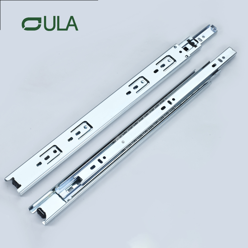 40mm Width Telescopic Ball Bearing Zinc/black Dotted Finish Drawer Runner Slide 3- Fold Extension Drawer Slide