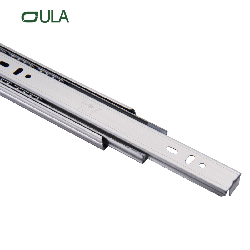 Full Extension Stainless Steel Soft Closing Cabinet Drawer Slides Locking Sliding with Double Springs