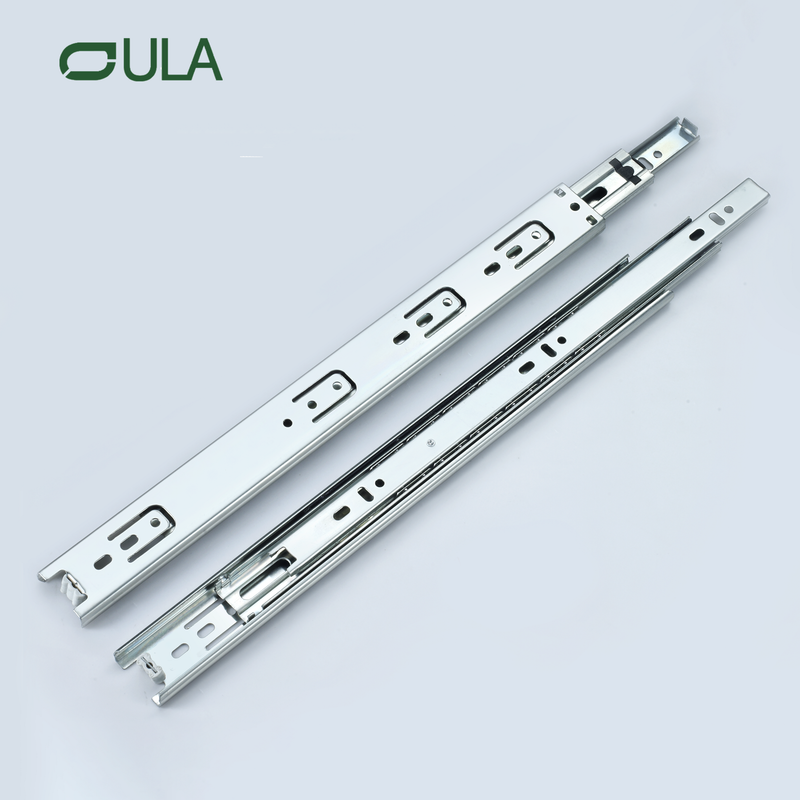 Modern 35mm 3-Fold Drawer Runner Ball Bearing Iron Steel Slide Rail Black Finish Kitchen Bedroom Cabinets Home Outdoor Furniture