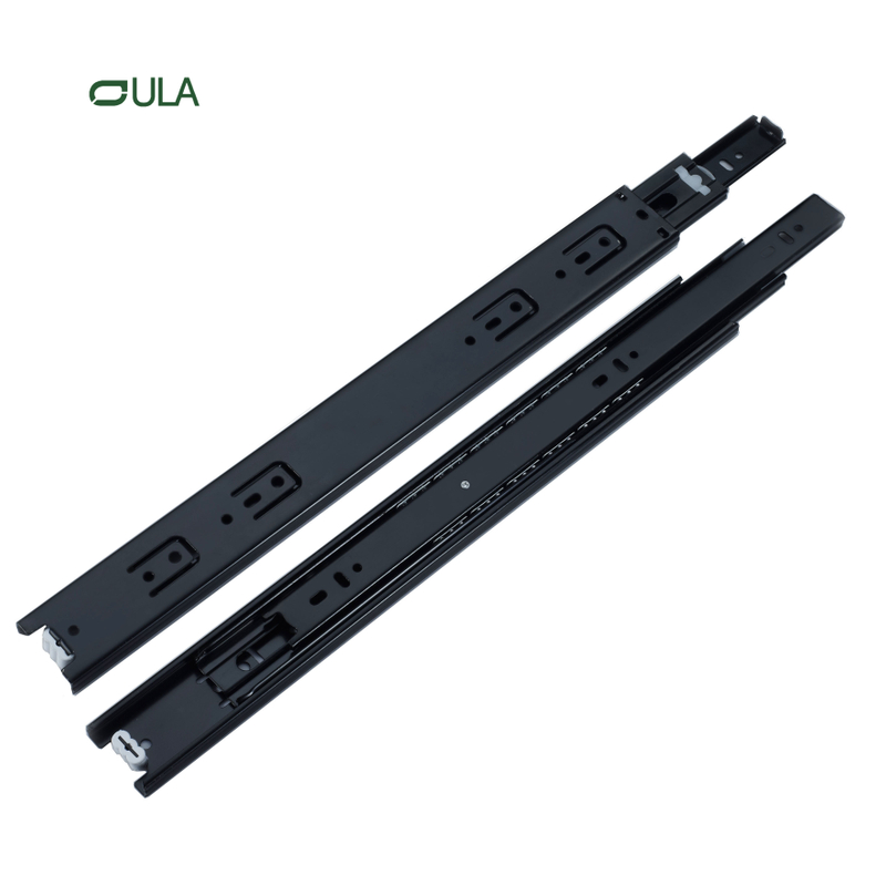 Factory High Quality 45mm Kitchen Cabinet Slide Rail 3-Fold Iron Drawer Slide with Black Finish for Furniture Hardware