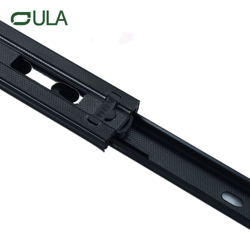 Factory hot sale full extension telescopic black finish drawer slide rail 40mm undermount drawer slide for furniture
