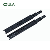 Furniture hardware telescopic channel black finish drawer runner slide 35mm 3 fold ball bearing slides for cabinet