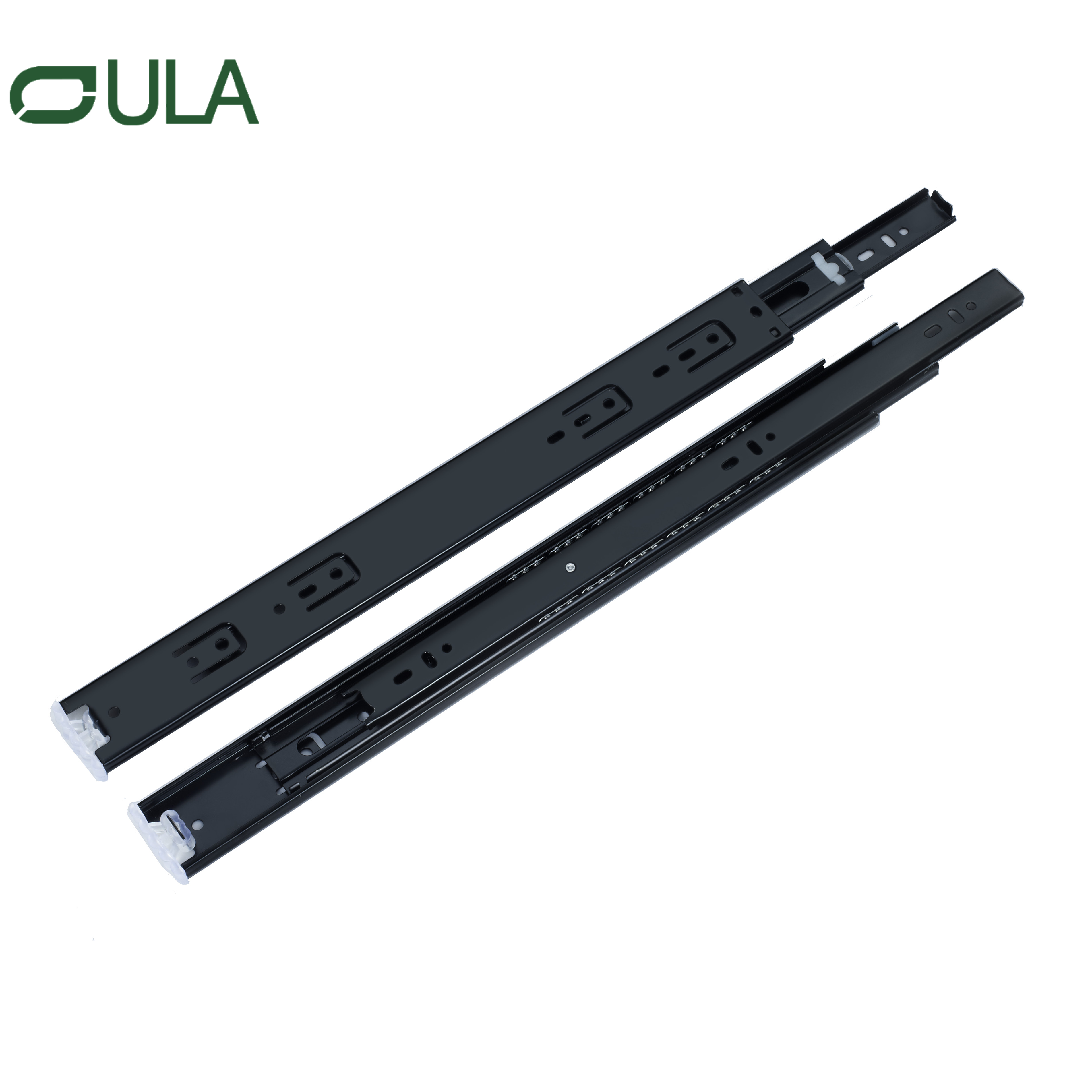 Telescopic channel heavy duty black finish ball bearing drawer slide customized furniture triple extension drawer slide rail